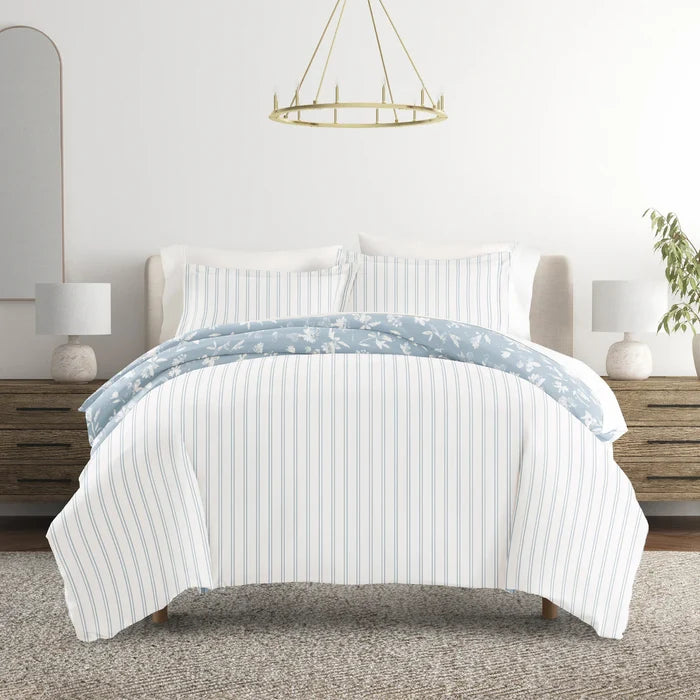 Reversible Country Home Patterned Duvet Cover Set