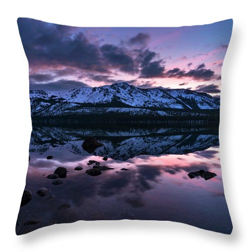 Rose Reflections By Brad Scott - Throw Pillow-Lake Tahoe Prints