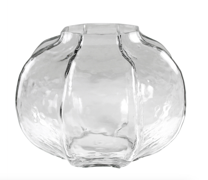 Round Clear Glass Vase, Large