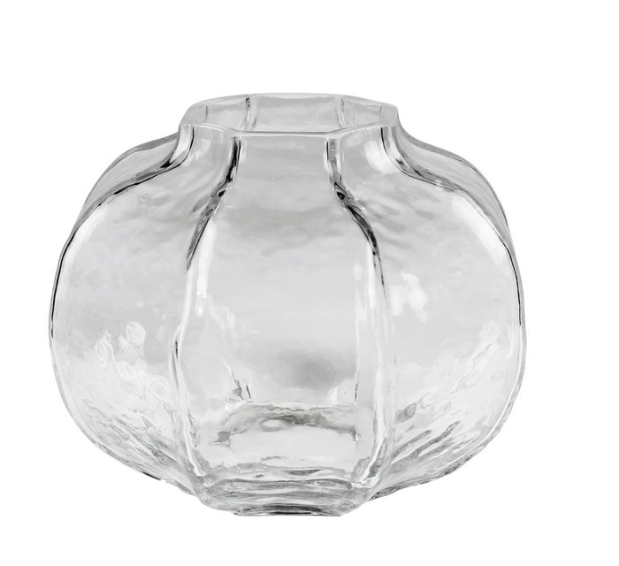 Round Clear Glass Vase, Small