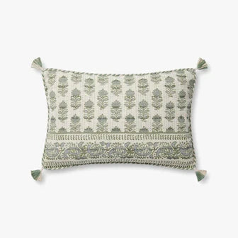 Sage Blossom Tassel Pillow