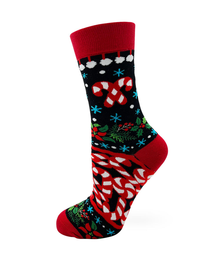 Christmas socks featuring candy Caine