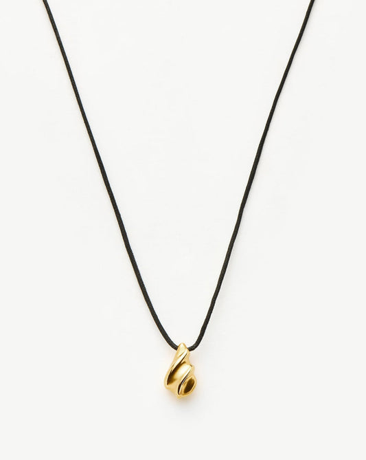 Savi Ridge Droplet Pendant Cord Necklace | 18k Gold Plated Necklaces Missoma