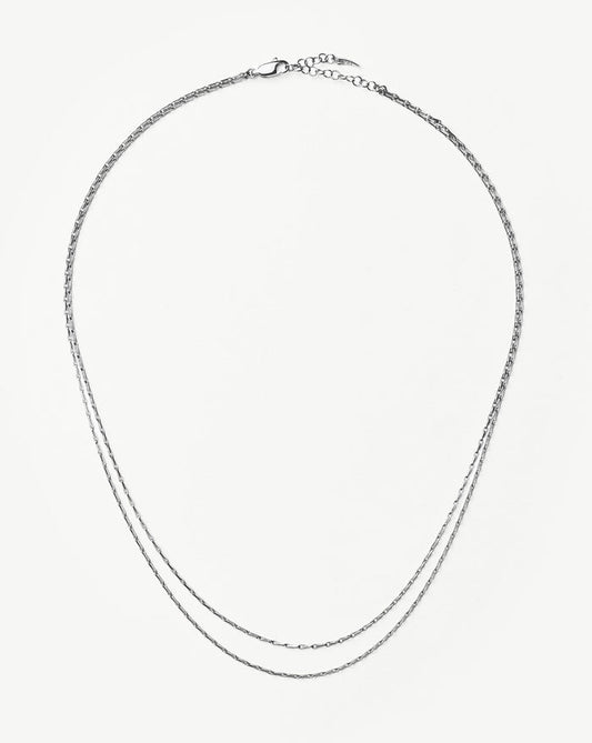 Savi Twisted Double Chain Necklace | Silver Plated Necklaces Missoma