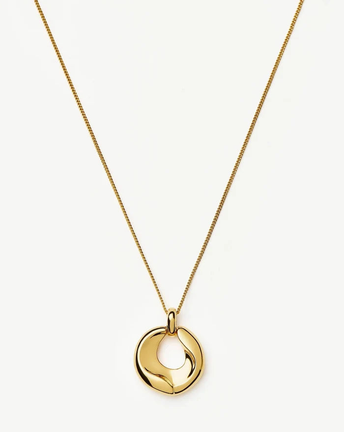 Sculptural Ridge Molten Pendant Necklace | 18k Gold Plated Necklaces Missoma