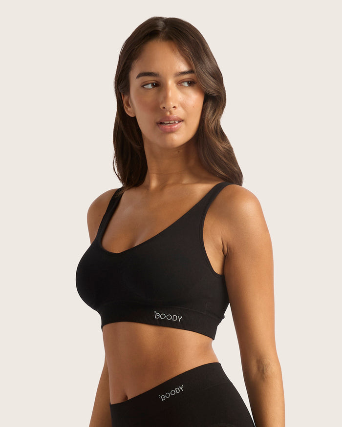 Seamfree Padded Crop Bra - Black