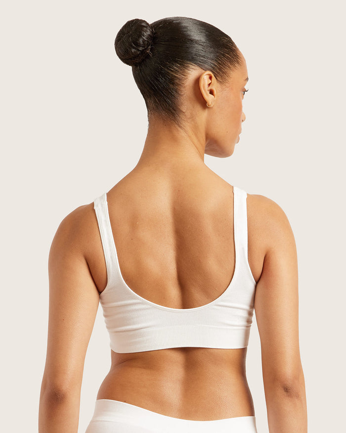 Seamfree Padded Crop Bra - White