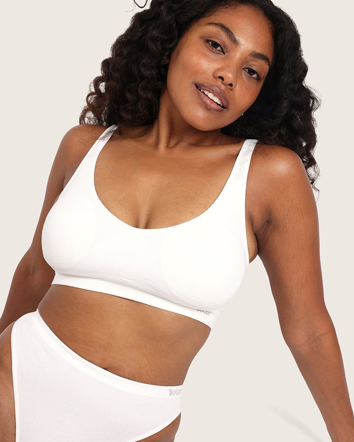 Seamfree Padded Crop Bra - White