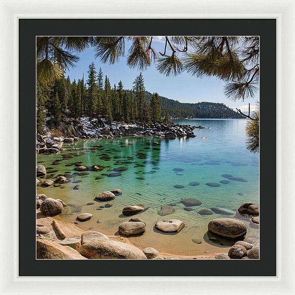 Secret Cove Through The Trees By Brad Scott - Framed Print