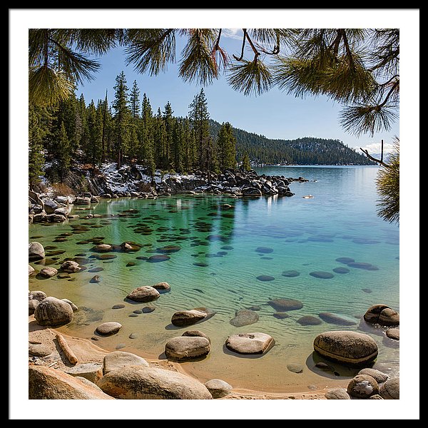 Secret Cove Through The Trees By Brad Scott - Framed Print