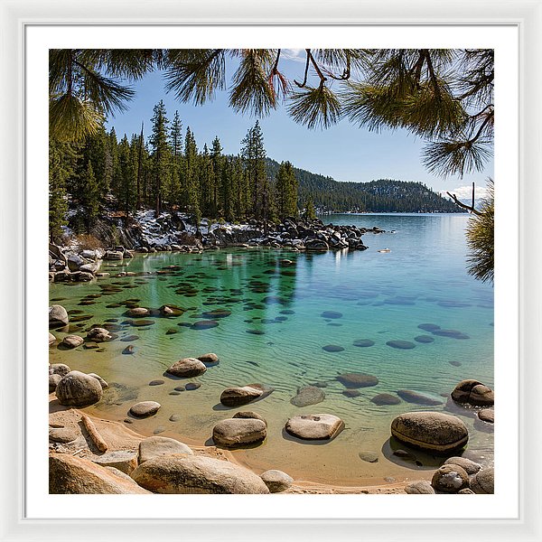 Secret Cove Through The Trees By Brad Scott - Framed Print