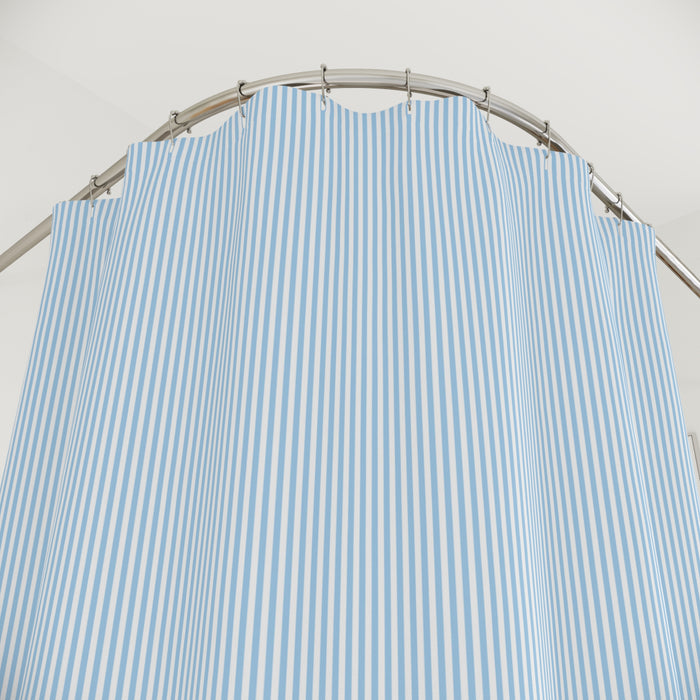 Seersucker Stripe Shower Curtain Light Blue & White