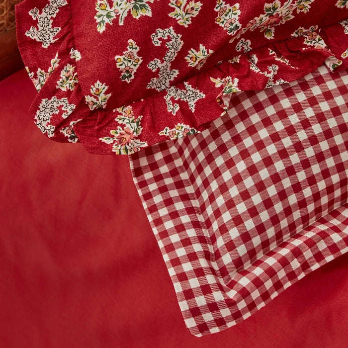 Set de literie Karaca Home Carlo 100% Coton Taille Double Rouge