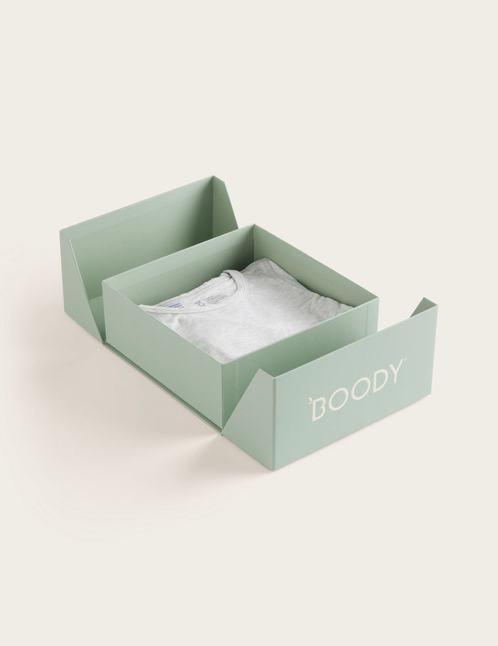Set Giftbox - Baby Long Sleeve Bodysuit & Jersey Wrap - Heather Grey