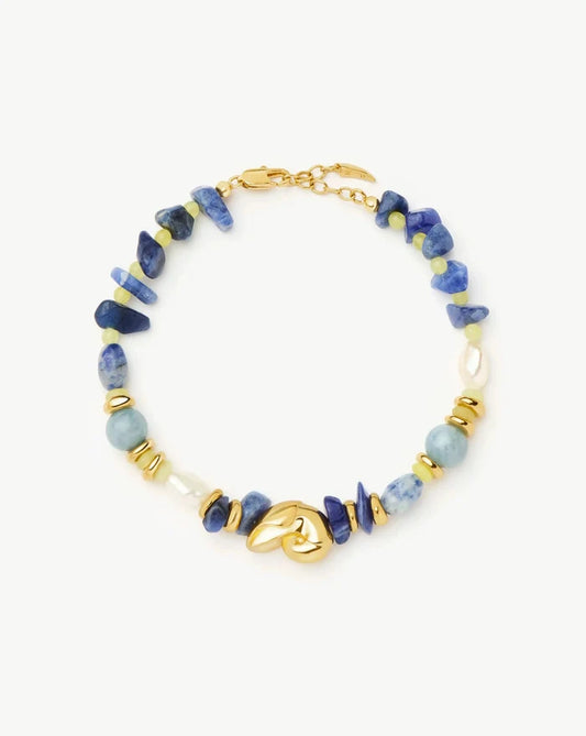 Shell Statement Multi Beaded Bracelet | 18k Gold Plated/Multi Gemstone Bracelets Missoma