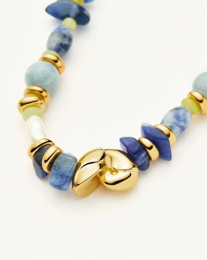 Shell Statement Multi Beaded Bracelet | 18k Gold Plated/Multi Gemstone Bracelets Missoma