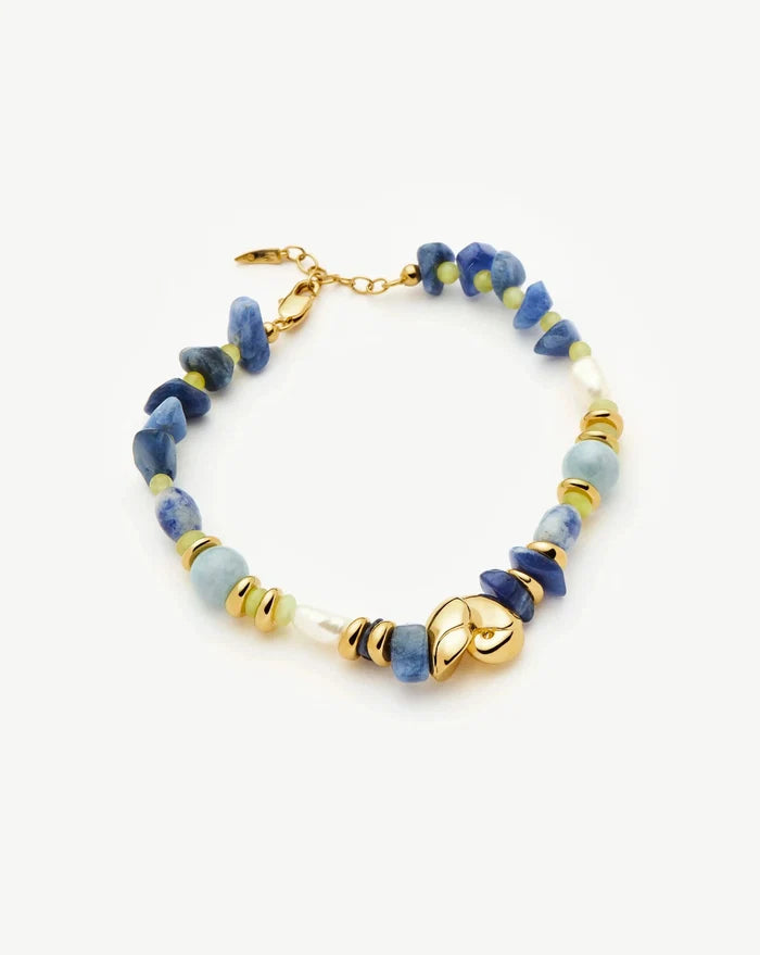 Shell Statement Multi Beaded Bracelet | 18k Gold Plated/Multi Gemstone Bracelets Missoma