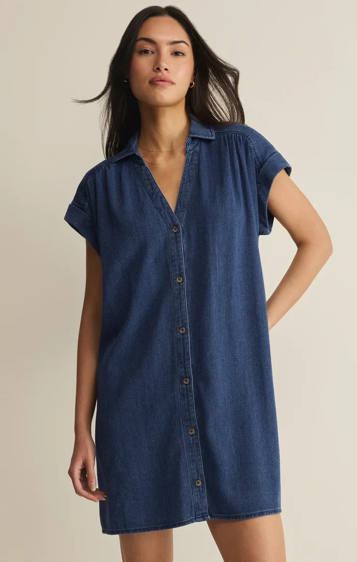 Shellbound Twill Dress - Twilight Blue - Molly + Kate