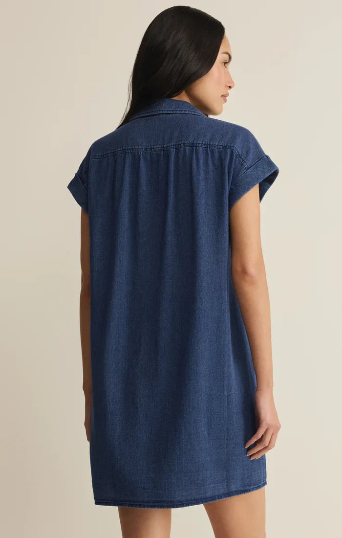 Shellbound Twill Dress - Twilight Blue - Molly + Kate