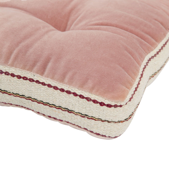 Sierra Cotton Velvet Seat Cushion Dusty Rose