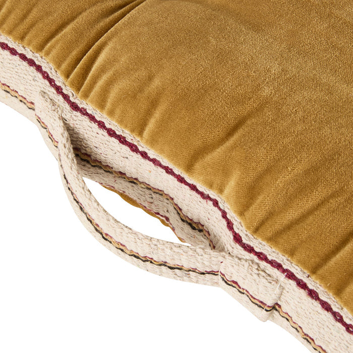 Sierra Cotton Velvet Seat Cushion Honey Gold