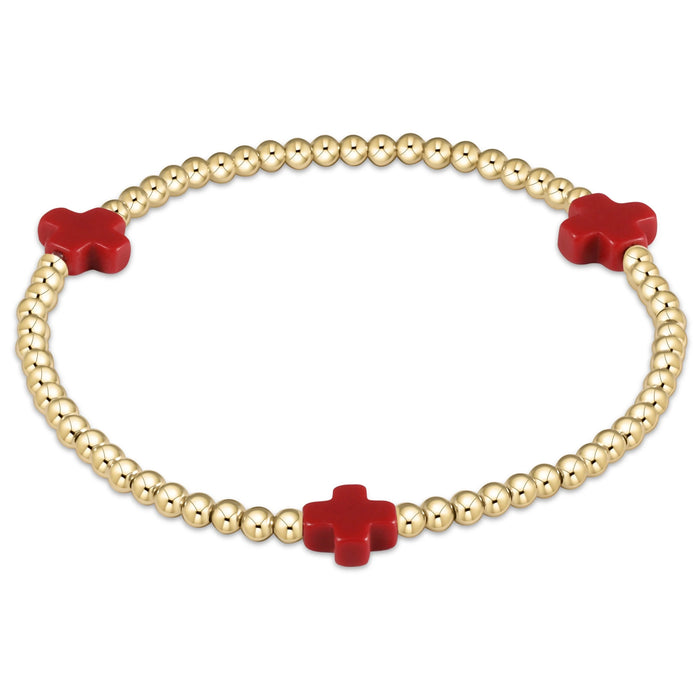 Signature Cross 3mm Bead Bracelet - Molly + Kate