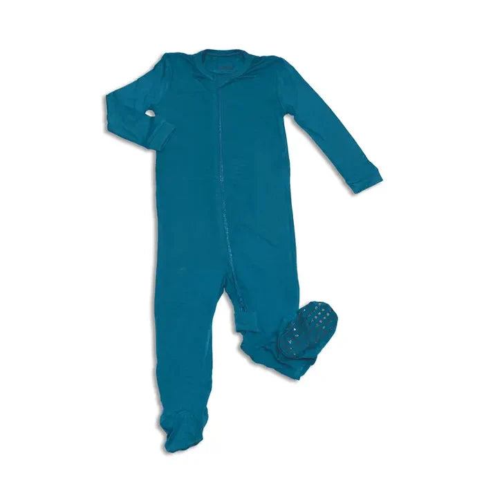 Silkberry Baby Footed Sleeper Deep Ocean 6-12m