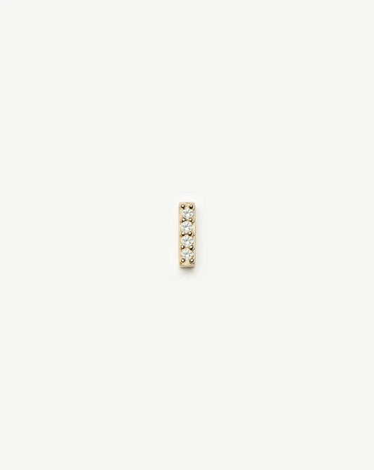 Fine Diamond Bar Flat Back Stud Earring | 14k Yellow Gold/Diamond Earrings Missoma
