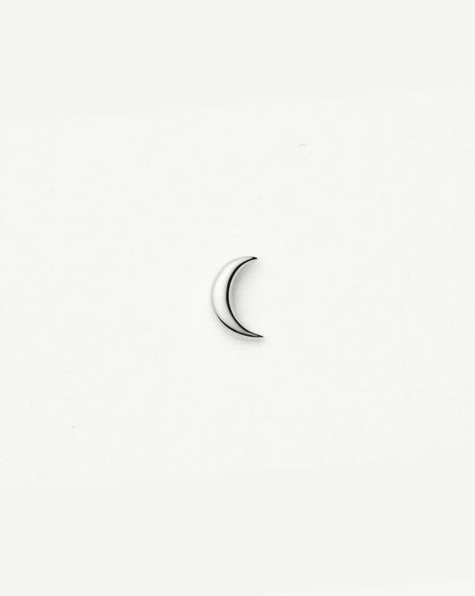 Fine Moon Piercing Stud Earring | 14k White Gold Earrings Missoma
