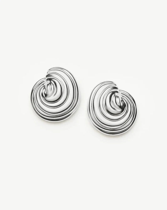 Spiral Dome Oversized Stud Earrings | Silver Plated Earrings Missoma