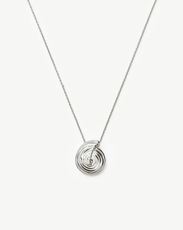 Spiral Large Pendant Necklace | Silver Plated Necklaces Missoma