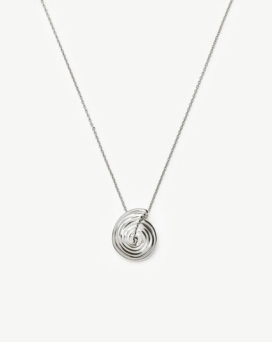 Spiral Large Pendant Necklace | Silver Plated Necklaces Missoma