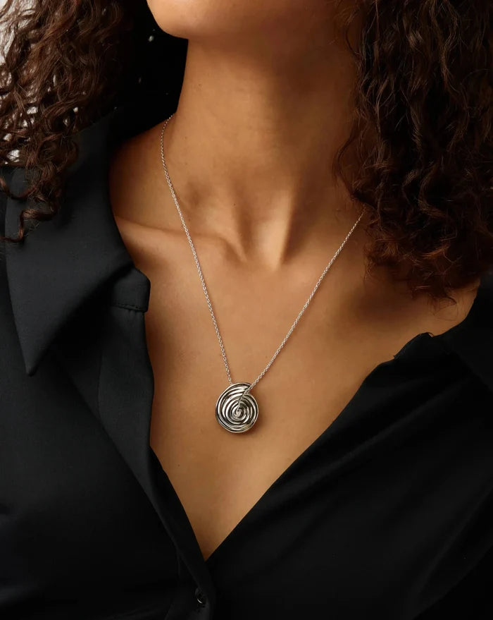 Spiral Large Pendant Necklace | Silver Plated Necklaces Missoma