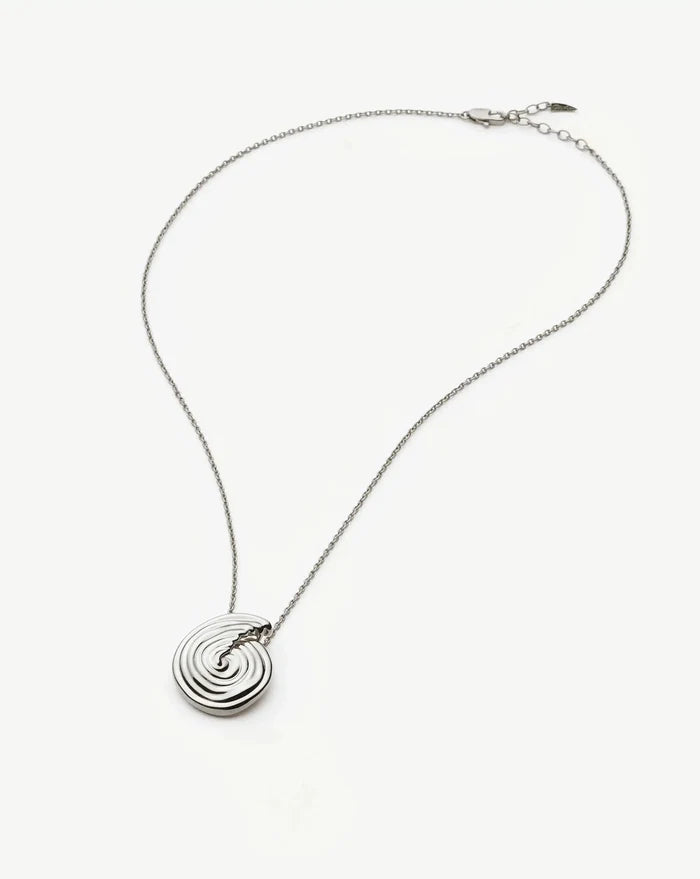 Spiral Large Pendant Necklace | Silver Plated Necklaces Missoma