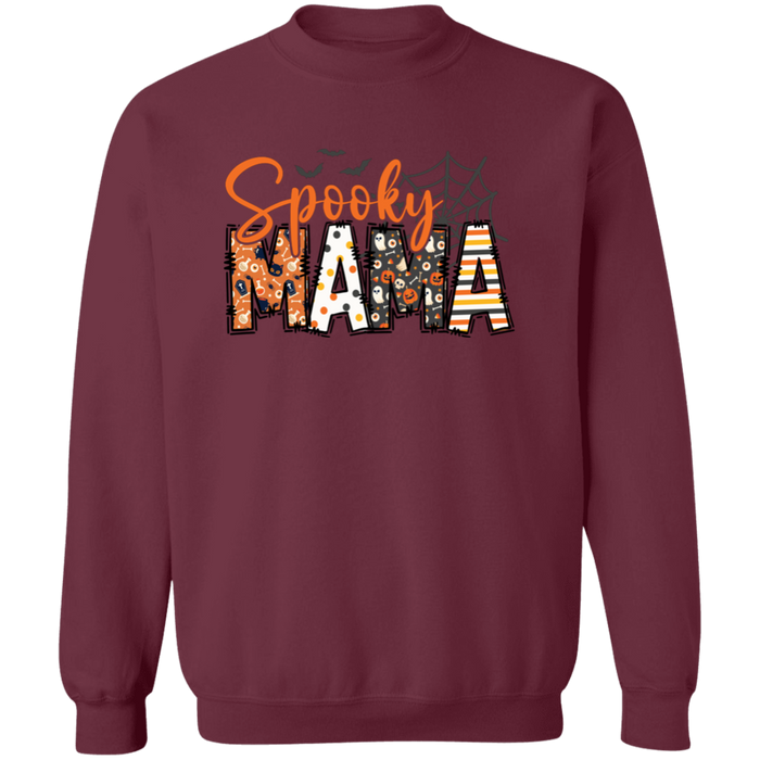 Spooky Mama crewneck sweatshirt in Maroon