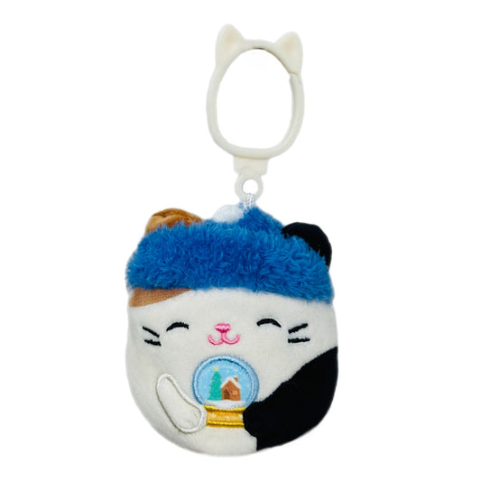 Squishmallow 3.5 Inch Cam the Cat with Snowglobe Christmas Plush Clip