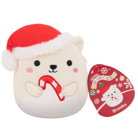 Squishmallow 8 Inch Brooke the Bear with Candy Cane Christmas Plush Toy