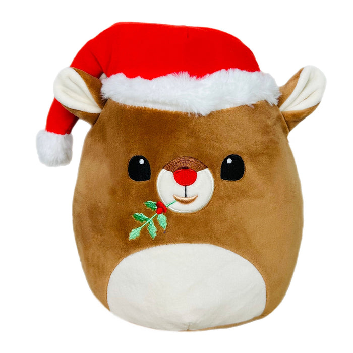 Squishmallow 8 Inch Rudolph with Santa Hat Christmas Plush Toy