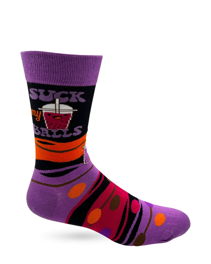 Funny Suck My Balls Men's Novelty Crew Socks