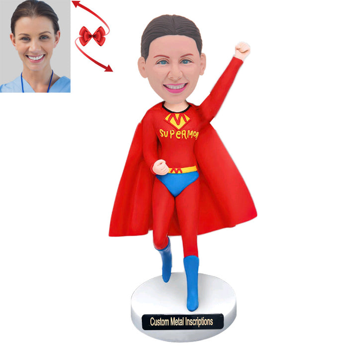 Super Girl Flying Woman Custom Bobblehead