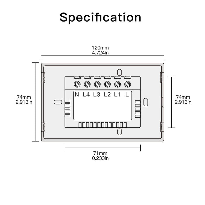 Wall Touch Switch US EU Version Only Glass Panel - Moes