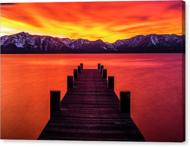 Tahoe Ablaze By Brad Scott - Canvas Print-12.000" x 8.000"-Lake Tahoe Prints
