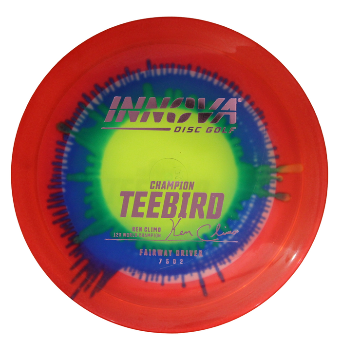 Innova Disc Golf Canada Champion I-Dye Teebird Fairway Driver Fairway Driver	Flexible	Premium Opaque	Weather Resistant	High Speed	Good Glide	Good for Windy Conditions