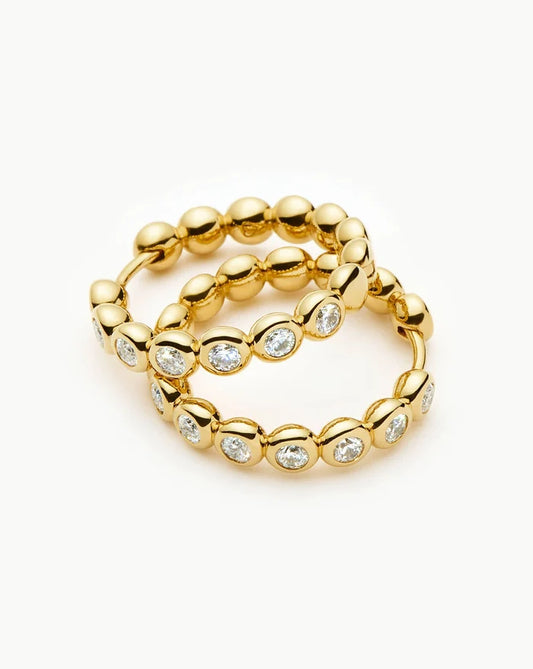 Tennis Classic Hoop Earrings | 18k Gold Plated/Cubic Zirconia Earrings Missoma