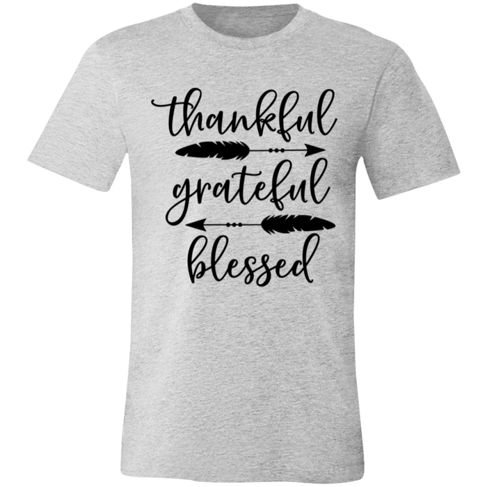 Thankful, Grateful, Blessed graphic t-shirt in Athletic Heather