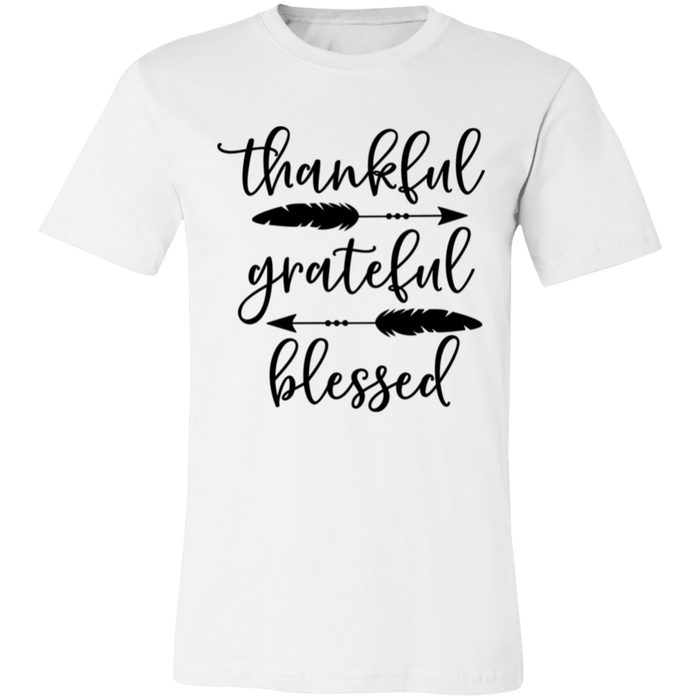 Thankful, Grateful, Blessed graphic t-shirt in White