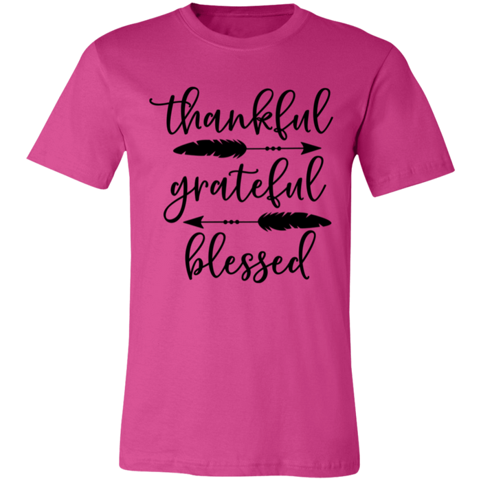 Thankful, Grateful, Blessed graphic t-shirt in Berry