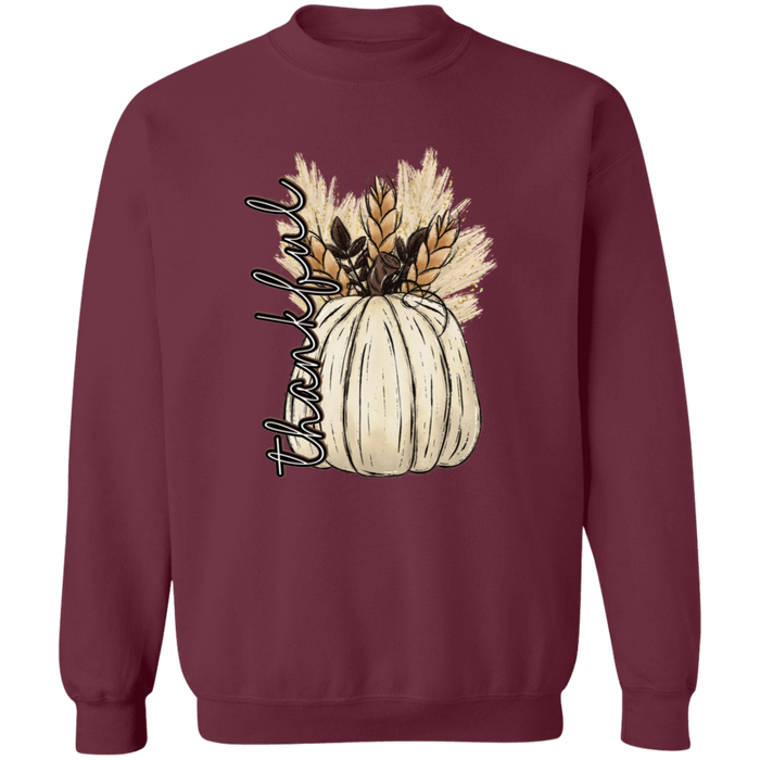 Thankful Pumpkin crewneck sweatshirt in Maroon
