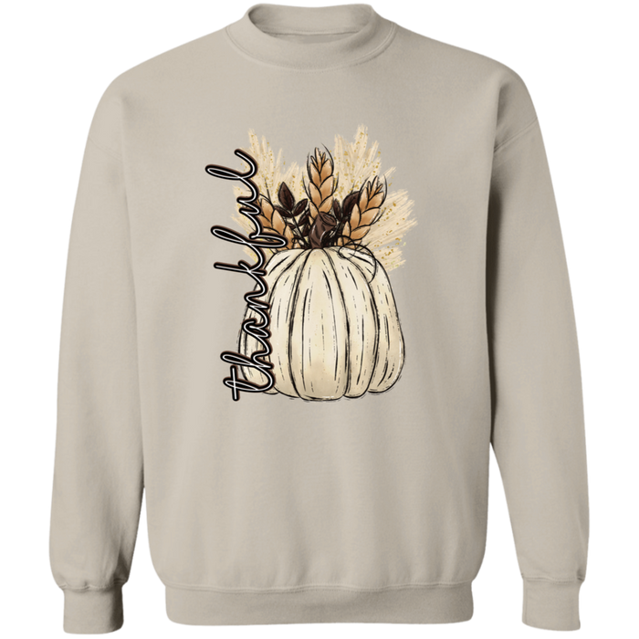 Thankful Pumpkin crewneck sweatshirt in Sand