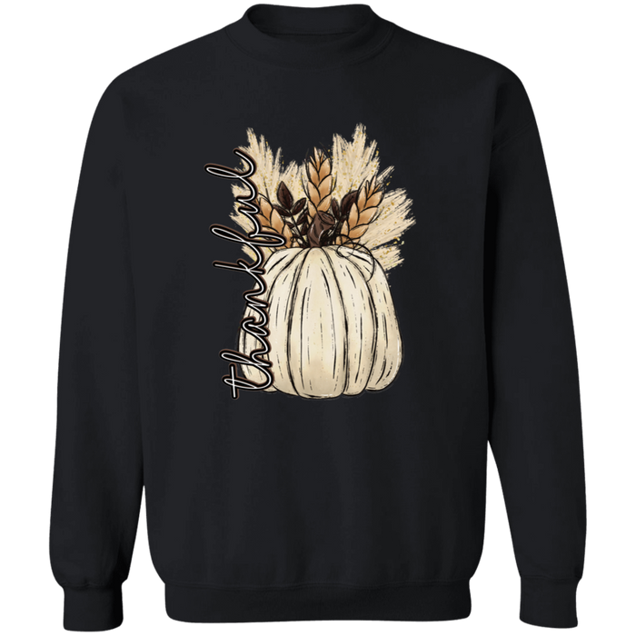 Thankful Pumpkin crewneck sweatshirt in Black